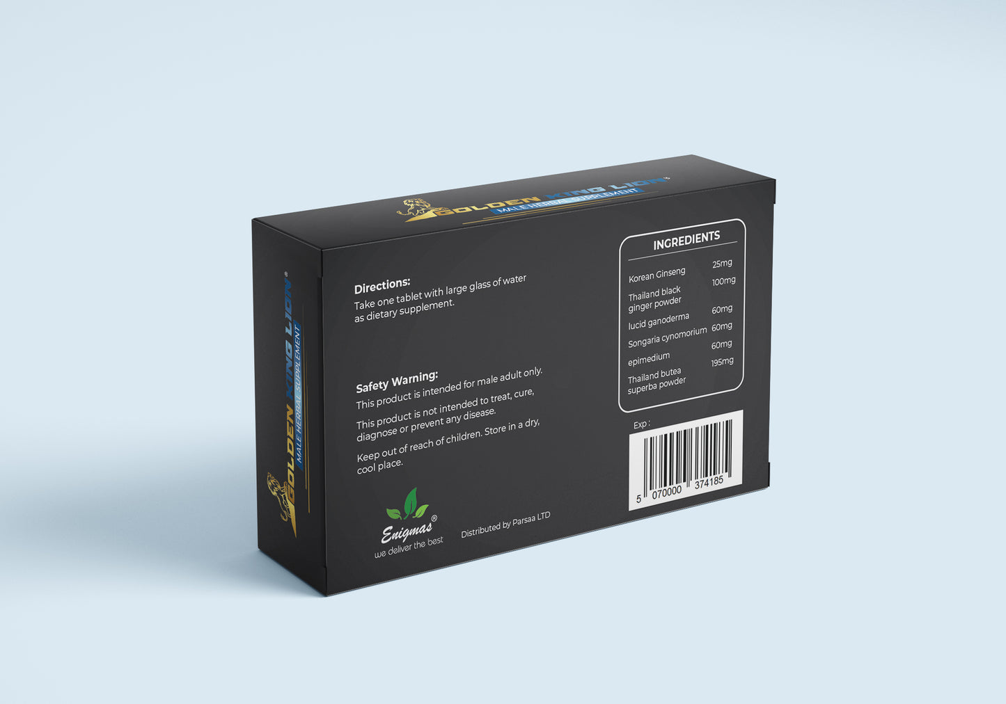 Golden King Lion 500mg HERBAL CAPSULES FOR MEN