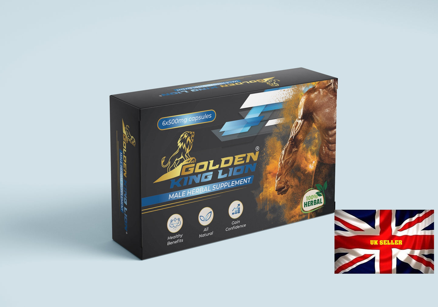 Golden King Lion 500mg HERBAL CAPSULES FOR MEN