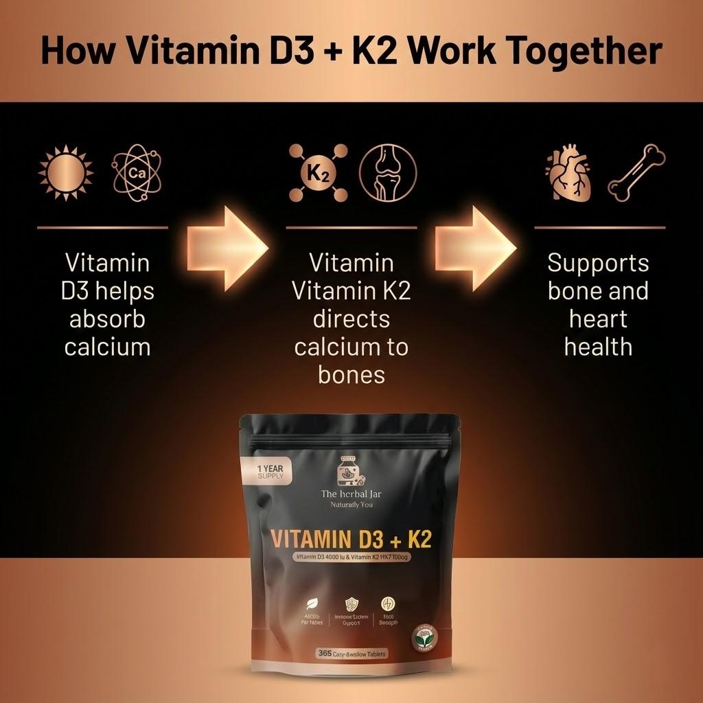 Vitamin D3 4000 iu & Vitamin K2 MK7 100μg- 1 Year Supply, Vitamin D3 K2 365 Tabs